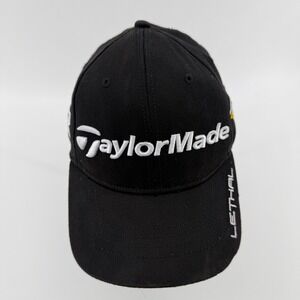 TaylorMade Golf Hat Mens S/M Black Solid Cotton Spandex RBZ R1 Lethal Embroidery